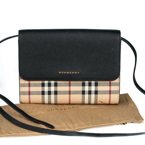 BURBERRY Haymarket Check Small Loxley Crossbody Black 